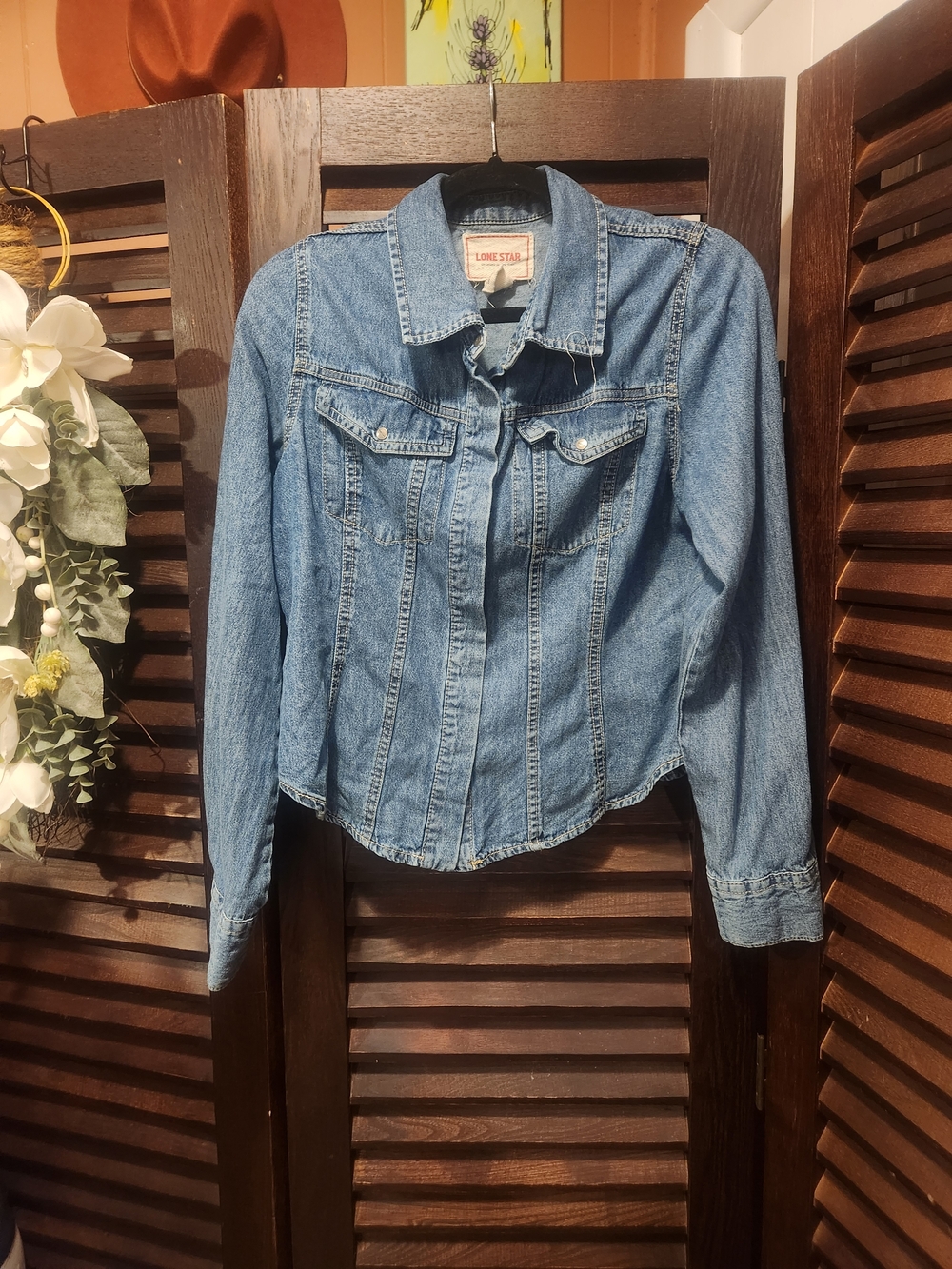 Lone Star Light Wash Denim Shirt Jacket - Blue